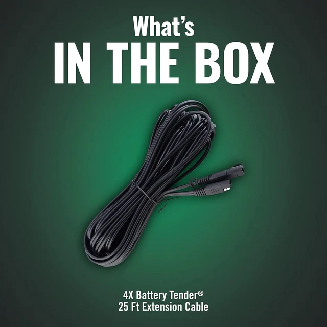 Alt view image 4 of 7 - Battery Tender 25 Foot Extension SAE Cable 4 Pack - Designed for Use with Battery Tender Chargers - Quick Connect Plugs for Easy Connection to Motorcycle, Cars, ATVs and More - 081-0148-25-BG4