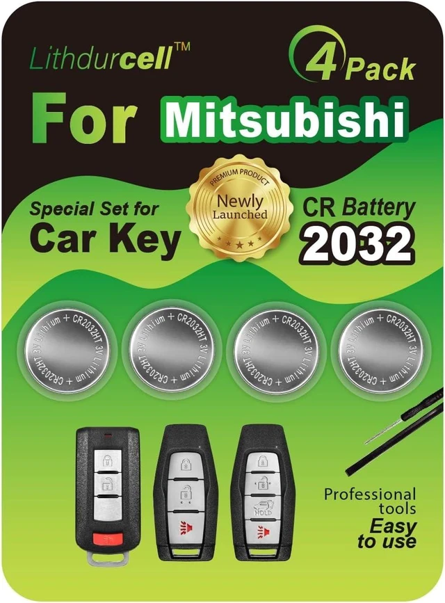 Main image of Key Fob Battery Replacement for Mitsubishi Outlander Sport Lancer L200 Raider Eclipse Cross(4-Pack), DIY with Pry Tools, CR2032