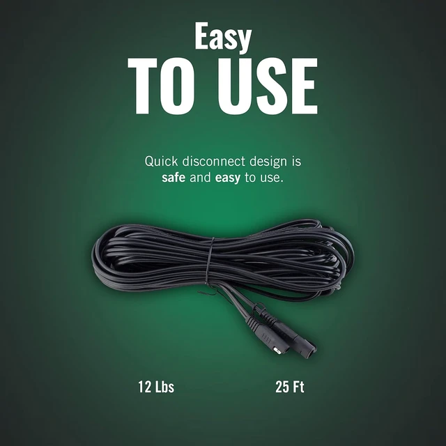 Alt view image 5 of 7 - Battery Tender 25 Foot Extension SAE Cable 4 Pack - Designed for Use with Battery Tender Chargers - Quick Connect Plugs for Easy Connection to Motorcycle, Cars, ATVs and More - 081-0148-25-BG4