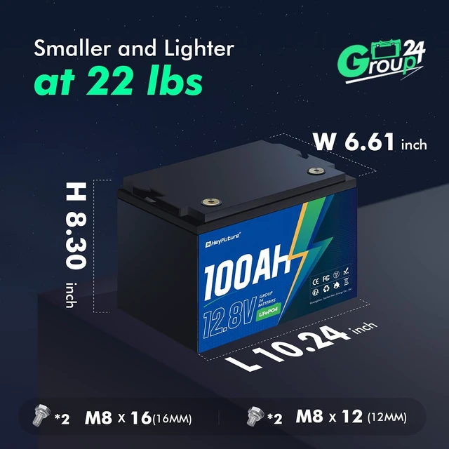 Alt view image 3 of 7 - 12V 100Ah LiFePO4 Battery for Rv, Trolling Motors, Marine, Boat