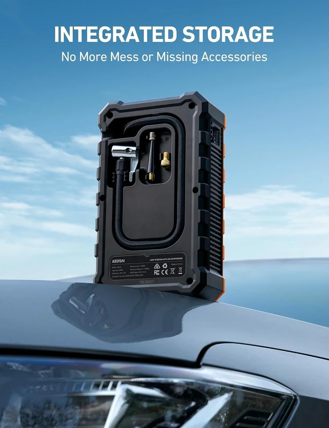 Alt view image 7 of 7 - AstroAI S8 Air 3000A Jump Starter with Air Compressor, 12V Jump Box
