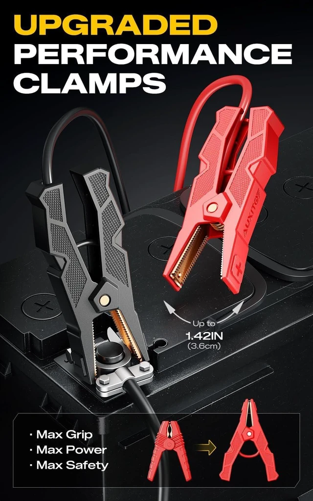 Alt view image 5 of 7 - AUXITO 6000A Jump Starter, 12V Car Battery Jump Starter, Up to All Gas & 12L Diesel Engine with LED Display, Portable Jump Box with 3 Modes Flashlight and Jumper Cable, Storage Case