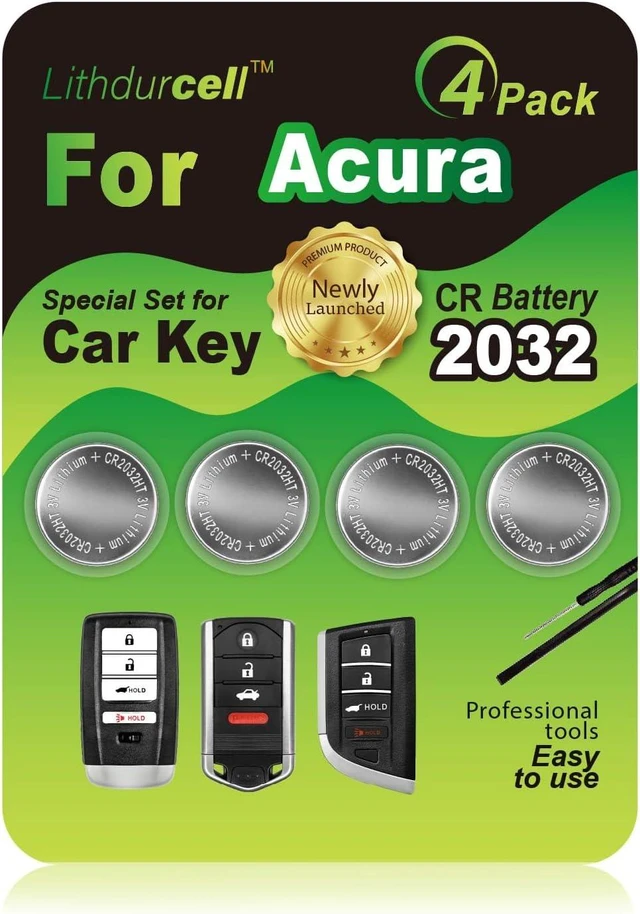 Main image of Key Fob Battery Replacement for Acura ILX RL RLX TL TLX ADX MDX RDX ZDX NSX Integra (4-Pack), DIY with Pry Tools, CR2032