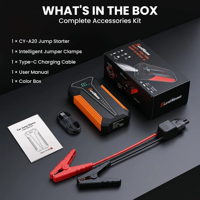 Alt view image 7 of 7 - Car Battery Jump Starter 1500A 12V Lithium Jump Pack Portable