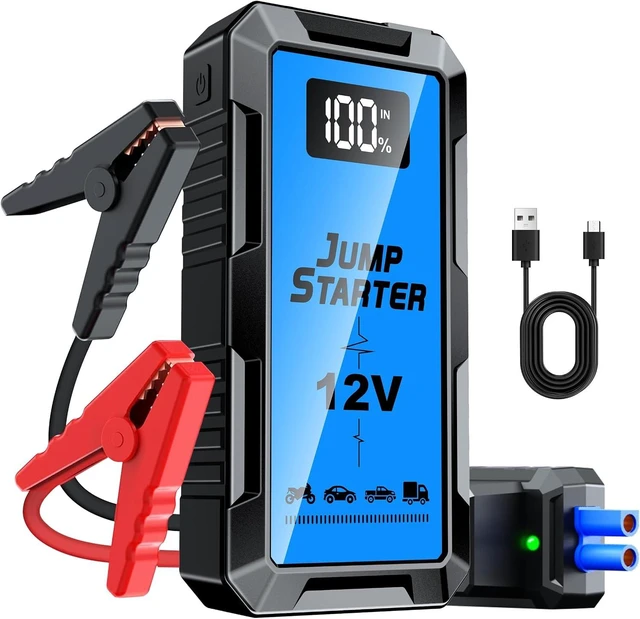 Main image of 8000A Car Battery Jump Starter Box with Jumper Cables, 12V Car Jump Starter Portable (All Gas,up to 10.0L Diesel) Portable Lithium Jump Box Rechargeable, Reverse Polarity Protection