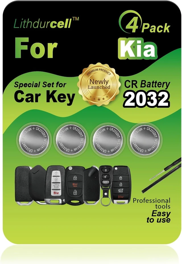 Main image of Key Fob Battery Replacement for Kia Sportage Sorento Soul Forte Optima K5 Rio Sedona NIRO Seltos Cadenza Carnival Stinger EV6 K900 (4-Pack), DIY with Pry Tools, CR2032