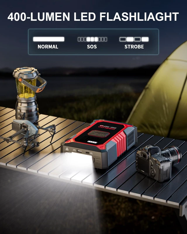 Alt view image 7 of 7 - GOOLOO A3 12V 3000A Portable Jump Starter with Air Compressor