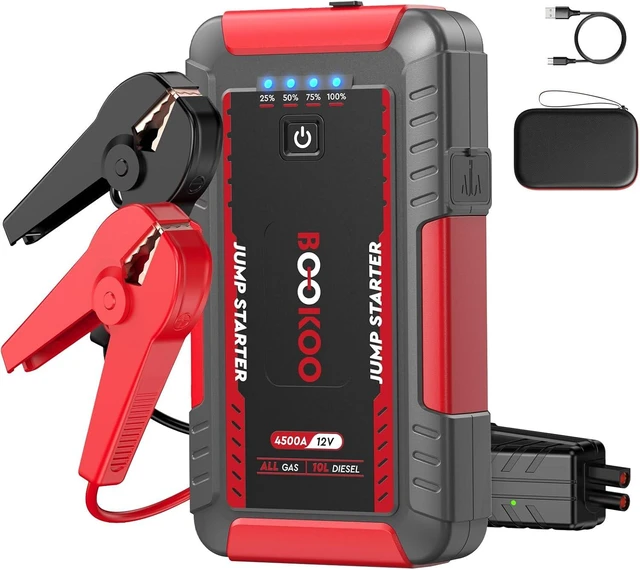 Main image of BOOKOO 4500A 12V Portable Car Battery Jump Starter for Car Boat Lawnmower