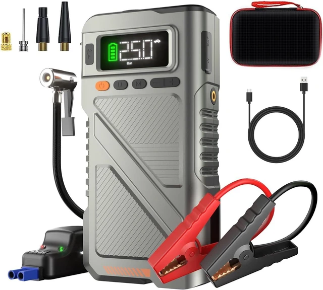 Main image of 9000A Jump Starter with Air Compressor, Car Charger Portable Jump Box for Car with 150PSI Tire Inflator, Power Pack Jumpstart 12V Vehicle for All Gas/12L Diesel w/Extended Jumper Cable