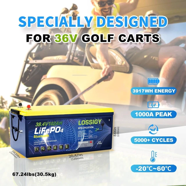 Alt view image 4 of 6 - LOSSIGY 36 Volt Lithium Battery Golf Cart Conversion Kit with 25A Charger