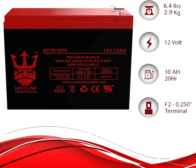 Alt view image 7 of 7 - replacement 12V 10AH Battery for Lashout 24 Volt 400 Watt Scooter - 2 Pack