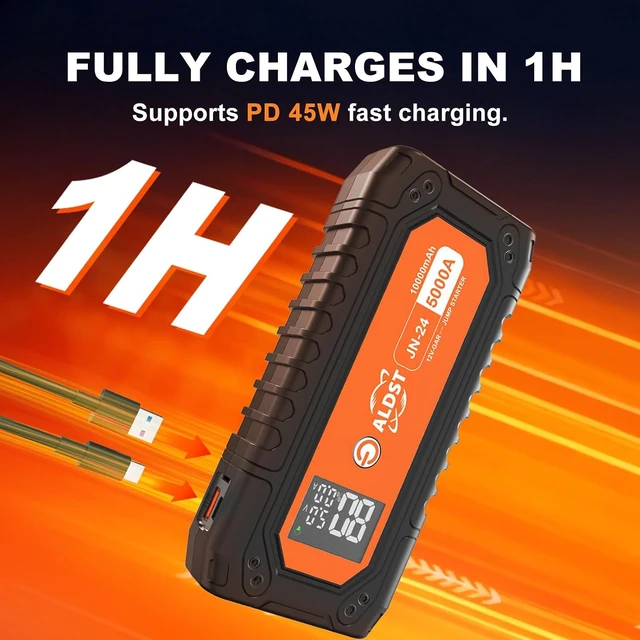 Alt view image 2 of 7 - Jump Starter 5000A, 1Hour Fast Charging, Car Battery Jumper Pack