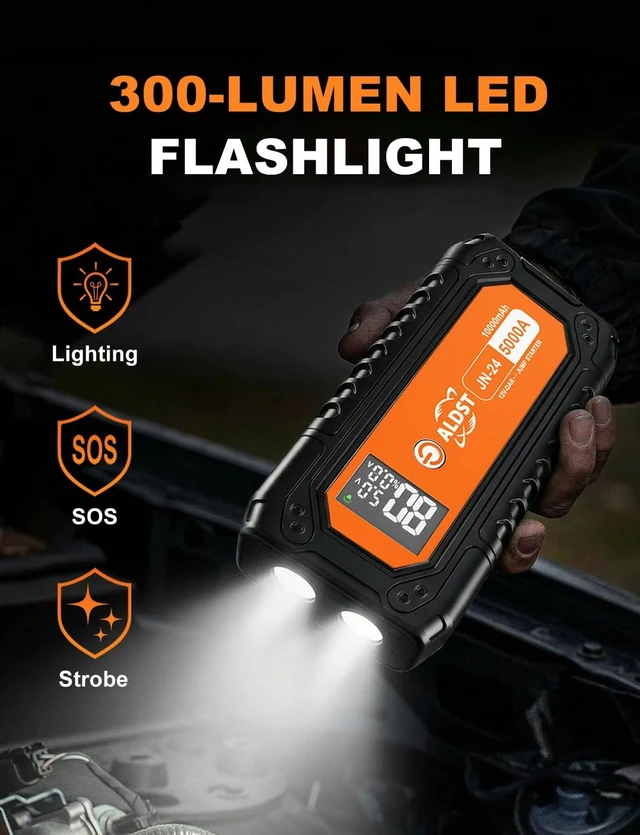 Alt view image 6 of 7 - Jump Starter 5000A, 1Hour Fast Charging, Car Battery Jumper Pack