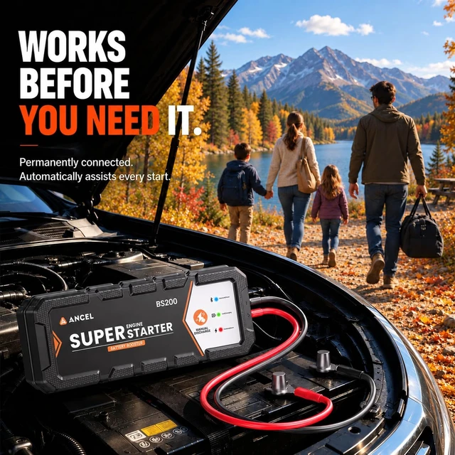 Alt view image 2 of 7 - ANCEL BS200 Smart Jump Starter System, Connected Under the Hood