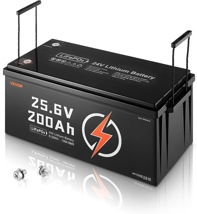 Main image of VEVOR 24V 200Ah LiFePO4 Lithium Battery 4000+ Cycles Built-in 100A BMS