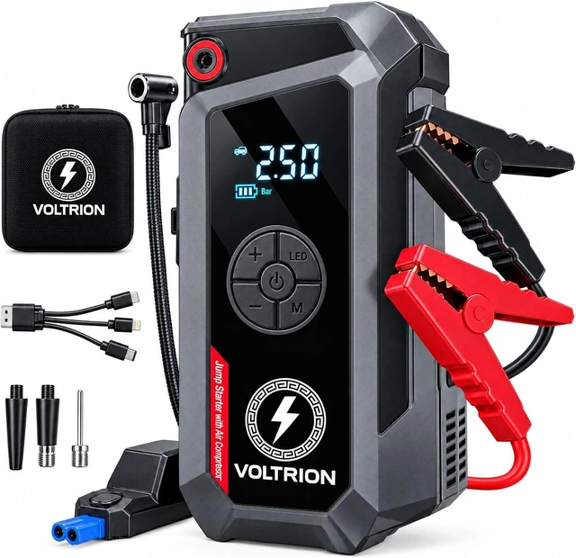 Main image of Jump Starter with Air Compressor, 1500A Car Battery Booster 150PSI