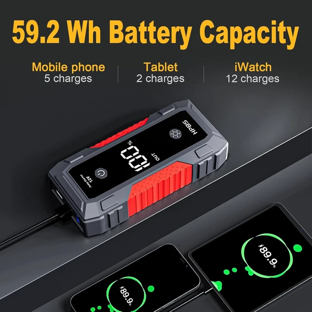 Alt view image 3 of 7 - H50 Jump Starter - 5000A Jump Starter Battery Pack for Up to 10.0L Gas and 8.0L Diesel Engines, 12V Car Battery Jumper Starter Portable with 3.0" LCD Display, Jump Box