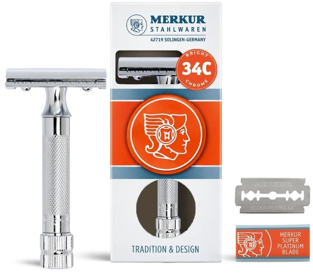 Main image of Merkur Mk34c Double Edge Razor with Heavy Duty Short Handle