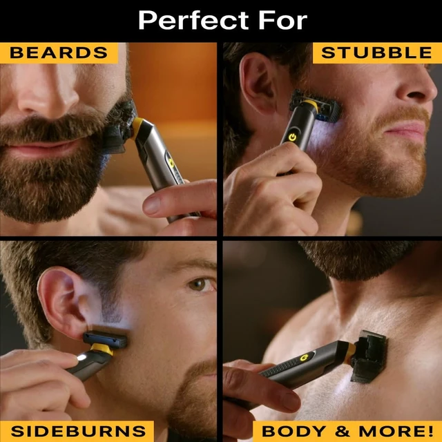 Alt view image 7 of 7 - MicroTouch SOLO Titanium, Rechargeable Beard & Body Razor that Trims, Edges, Shaves, and Grooms