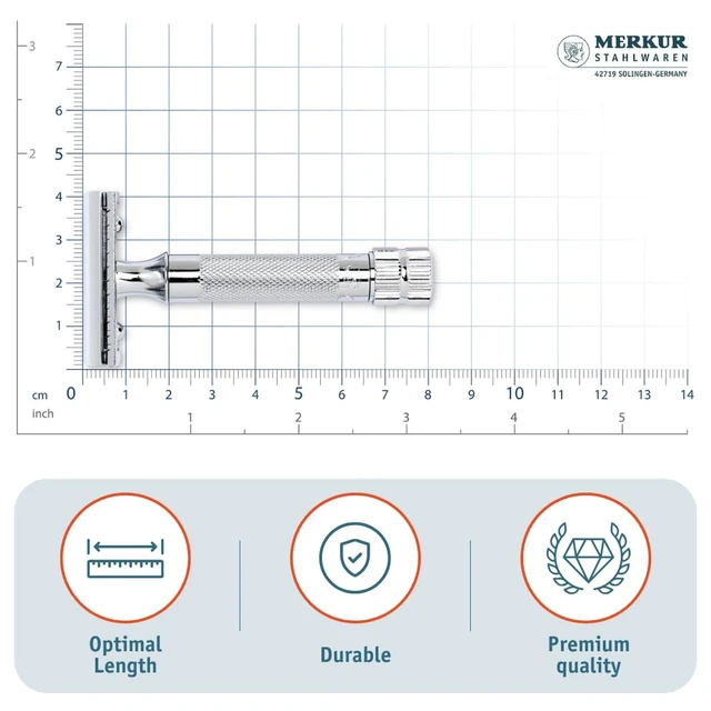 Alt view image 5 of 7 - Merkur Mk34c Double Edge Razor with Heavy Duty Short Handle