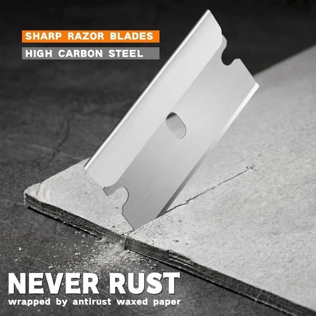 Alt view image 2 of 7 - REXBETI 600 Pack Single Edge Razor Blades, Industrial Scraper Razor Blades
