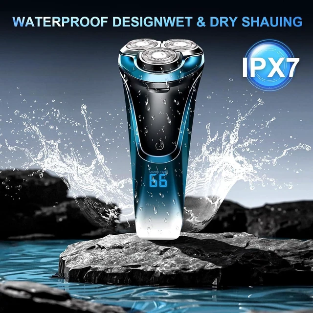 Alt view image 5 of 7 - Snapbuy Electric Razor for Men, Electric Razor Pro, Ipx7 Waterproof Cordless Shaver with 90-Min Runtime, 4D Floating Head Rotary Shaver, Fast Charging (Black)