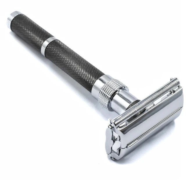 Alt view image 2 of 7 - Parker, 96R Graphite Gray Butterfly Open Double Edge Safety Razor