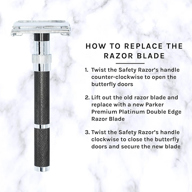 Alt view image 4 of 7 - Parker, 96R Graphite Gray Butterfly Open Double Edge Safety Razor