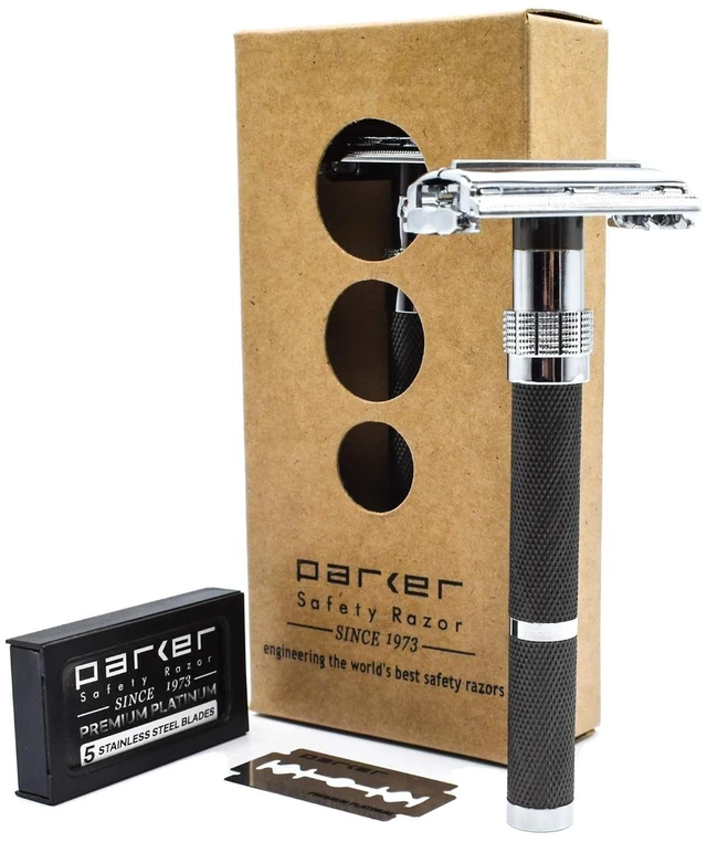 Main image of Parker, 96R Graphite Gray Butterfly Open Double Edge Safety Razor