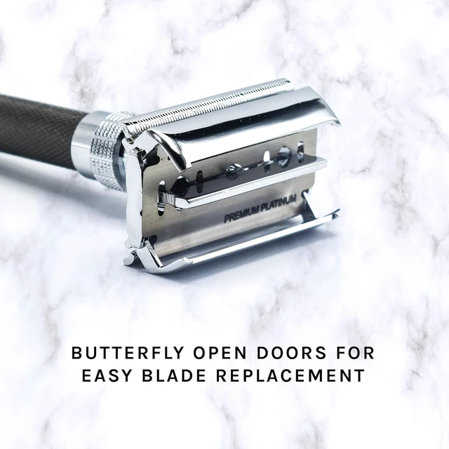 Alt view image 3 of 7 - Parker, 96R Graphite Gray Butterfly Open Double Edge Safety Razor