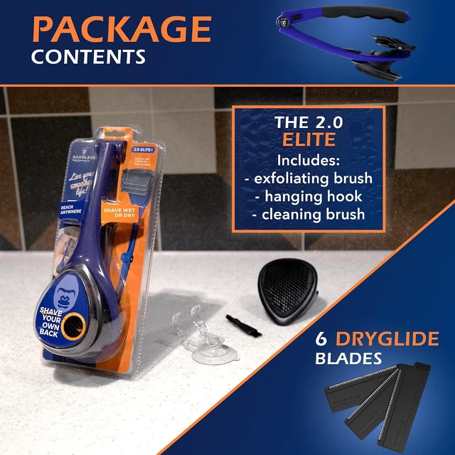 Alt view image 7 of 7 - BakBlade 2.0 Elite Back Shaver for Men With Silicone Handle For Grip