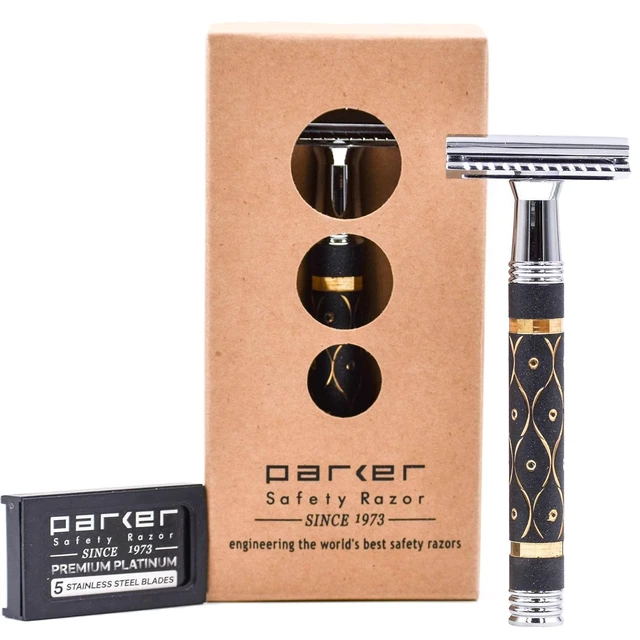 Main image of Parker 65R Super HeavyweightDouble Edge Safety Razor, Long Sandstone Handle