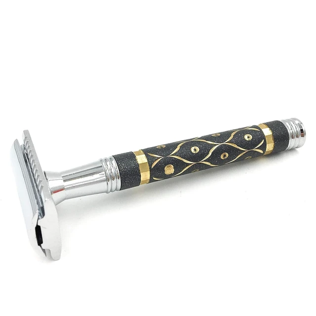 Alt view image 2 of 7 - Parker 65R Super HeavyweightDouble Edge Safety Razor, Long Sandstone Handle