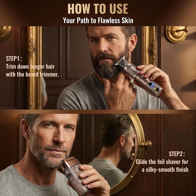 Alt view image 7 of 7 - Ufree Foil Shaver and Beard Hair Trimmer Set, Men Electric RazorMens Gifts