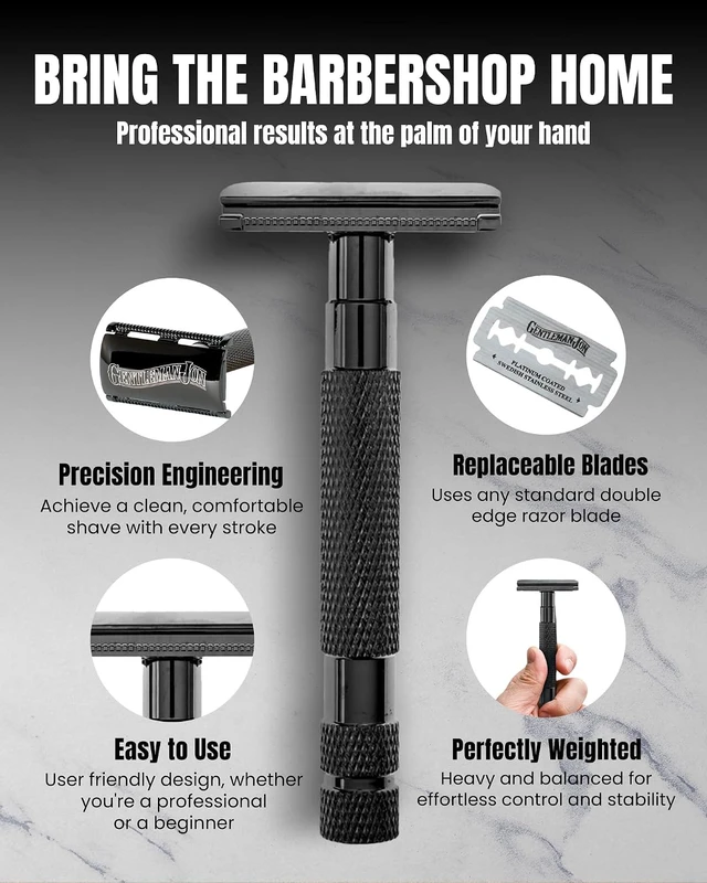 Alt view image 5 of 7 - Gentleman Jon Safety Razor Wet Shaving Kit - Complete 6pc Grooming Set