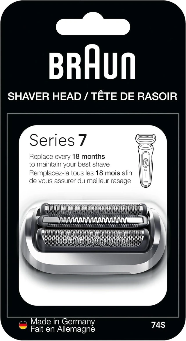 Main image of Braun Series 7 Electric Shaver Replacement Head, Easily Attach Your Shaver Head for a Shave as efficient as Day one, Compatible with New Generation Series 7 Shavers, 74S, Silver