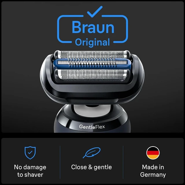 Alt view image 2 of 7 - Braun Series 6 Electric Shaver Replacement Head with Sensitive Skinguard, Easily Attach Your Shaver Head, Compatible with New Generation Series 6 Shavers, 64B, Black