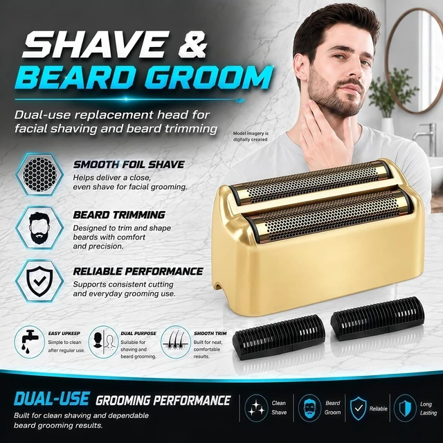 Alt view image 2 of 7 - Shaver Replacement Foil & Cutters Compatible with BaBylissPRO FXFS2 Heads