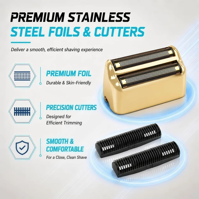 Alt view image 5 of 7 - Shaver Replacement Foil & Cutters Compatible with BaBylissPRO FXFS2 Heads