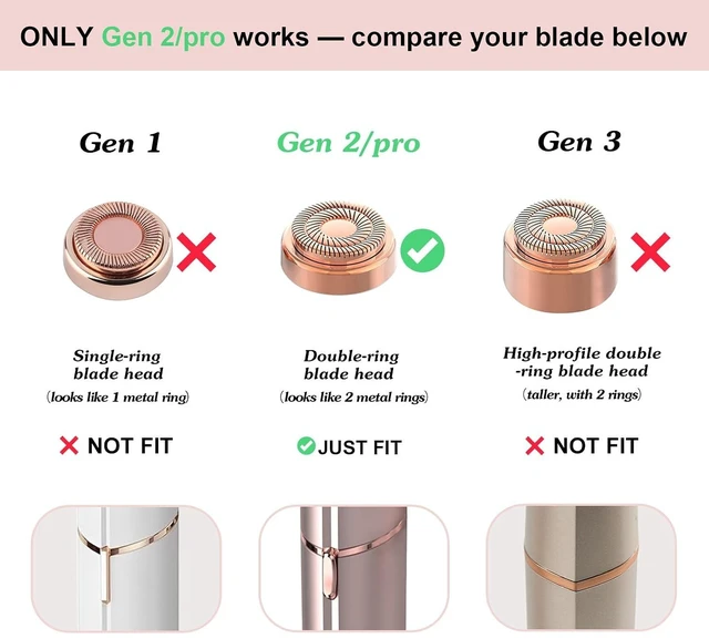 Alt view image 3 of 7 - Replacement Heads for Facial Hair Removal Gen 2, 4 Pack, 18K Gold-Plated