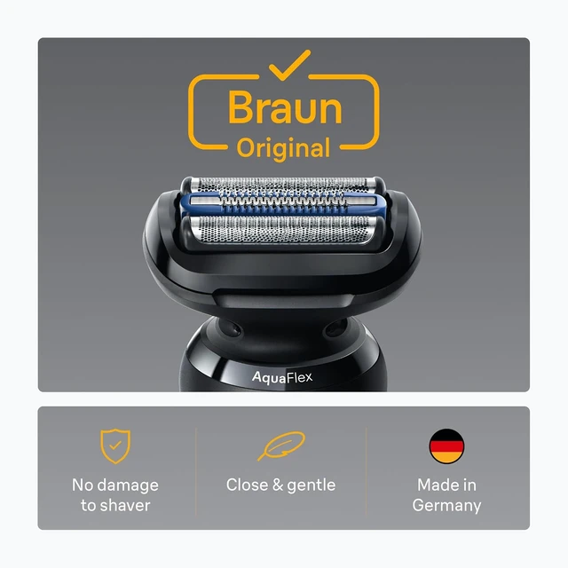 Alt view image 2 of 7 - Braun Series 5 Electric Shaver Replacement Head, Easily Attach Your Shaver Head for a Shave as efficient as Day one, Compatible with New Generation Series 5 Shavers, 54B, Black