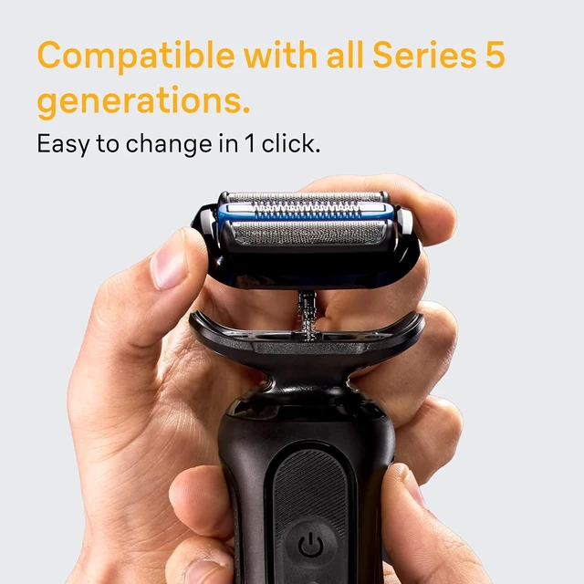 Alt view image 3 of 7 - Braun Series 5 Electric Shaver Replacement Head, Easily Attach Your Shaver Head for a Shave as efficient as Day one, Compatible with New Generation Series 5 Shavers, 54B, Black