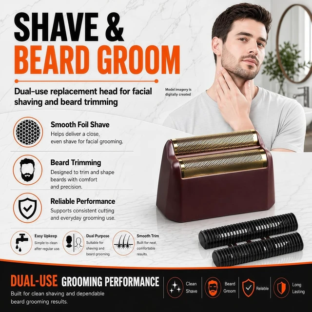 Alt view image 2 of 7 - Shave Replacement Head, Compatible with Wahl 7031-100/7043-100 Foil&Cutter