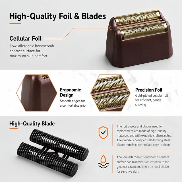 Alt view image 3 of 7 - Shave Replacement Head, Compatible with Wahl 7031-100/7043-100 Foil&Cutter