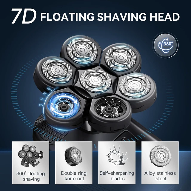 Alt view image 3 of 7 - kensen GT PRO+ 7D Head Shaver for Bald Men, 5-in-1 Mens Bald Head Shaver