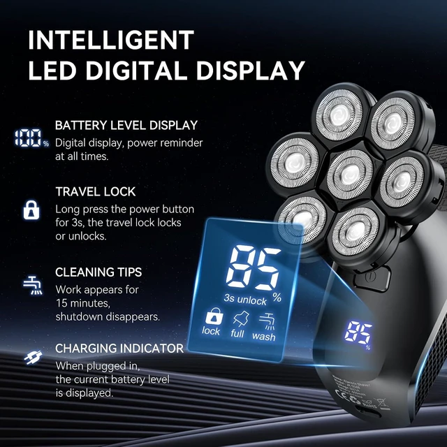 Alt view image 2 of 7 - kensen GT PRO+ 7D Head Shaver for Bald Men, 5-in-1 Mens Bald Head Shaver
