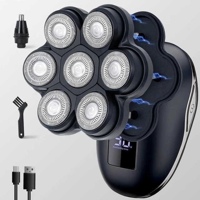 Main image of Electric Head Shavers for Bald Men, Head Razor for Men with Nose Hair Sideburns Trimmer, LED,Travle Lock