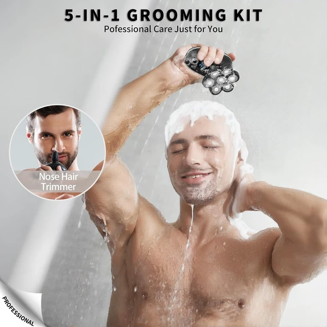 Alt view image 6 of 7 - Electric Head Shavers for Bald Men, Head Razor for Men with Nose Hair Sideburns Trimmer, LED,Travle Lock