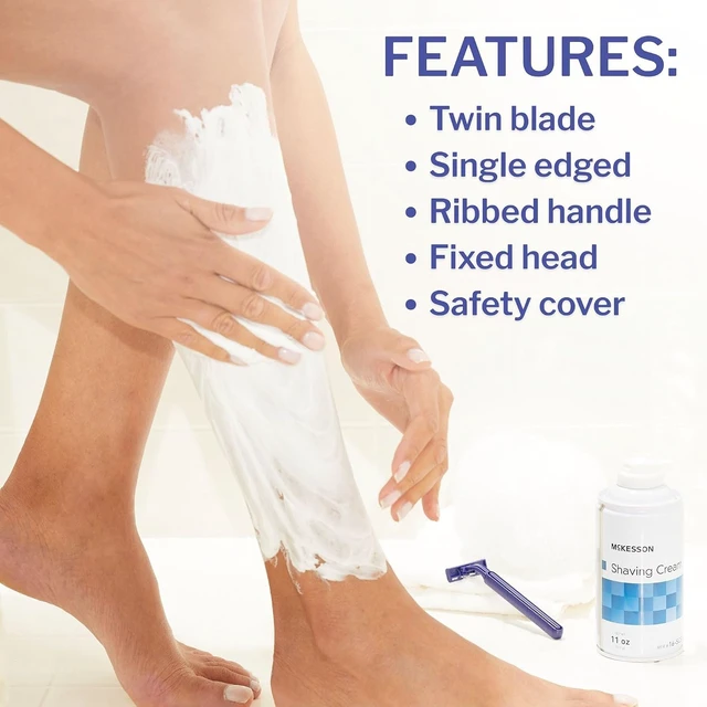 Alt view image 3 of 7 - McKesson Disposable Razors, Blue, Stainless Steel, Tattoo, Travel, 100 ct