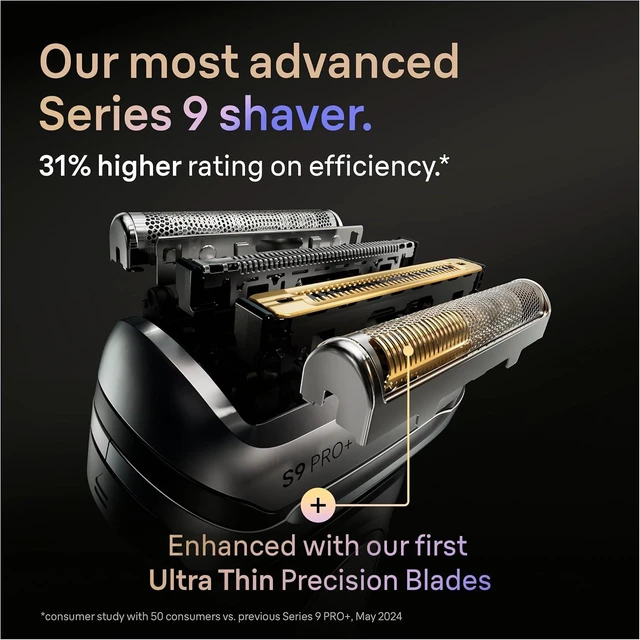 Alt view image 3 of 7 - Braun Series 9 PRO+ Electric Shaver for Men, Wet & Dry Foil Razor, 6-in-1 SmartCare Clean & Charge Center, Built-in Precision ProTrimmer, ProComfort Attachment, Travel Case, Silver 9697cc